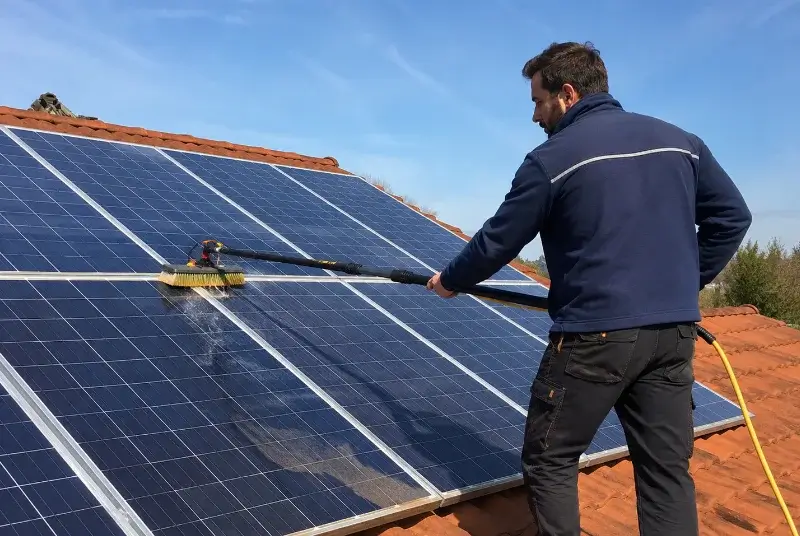 Nettoyage et entretien de panneaux solaires à la Redorte
